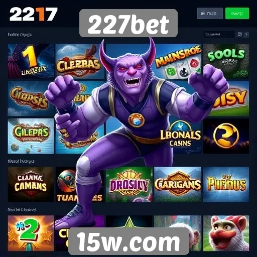 Variedade de jogos disponíveis no 227bet